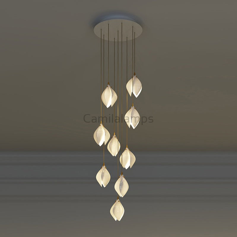 Coretta Modern Ceramic Magnolia Flower Pendant Light Branch Chandelier Camilalamps   