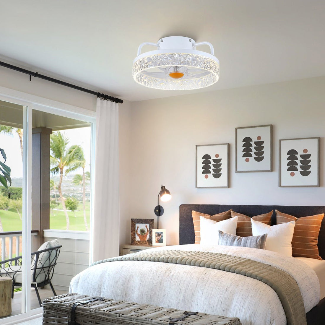 Low Profile Ceiling Fan Light with Remote 13" - Camilalamps - CA - Fan13 - 1