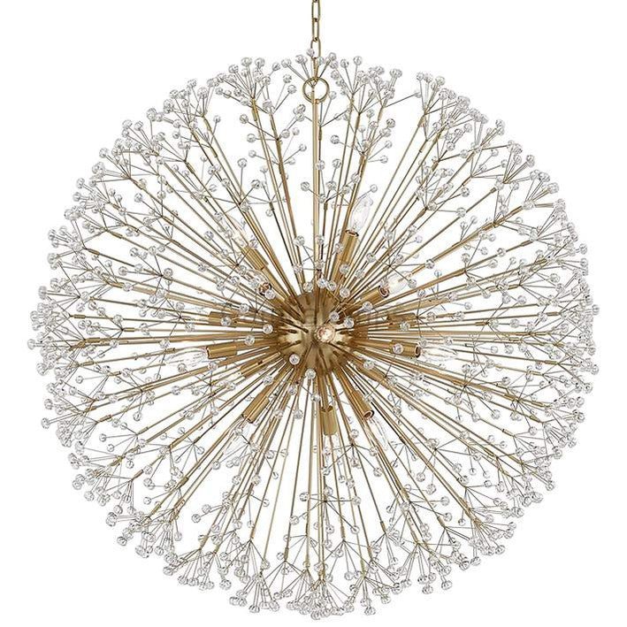 16 - Light Brass Crystal Globe Chandelier 40” - Camilalamps - CAA - 10011A8