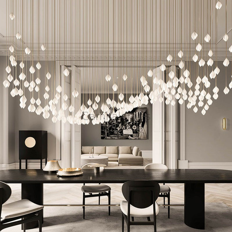 Coretta Modern Ceramic Magnolia Flower Pendant Light Branch Chandelier Camilalamps   