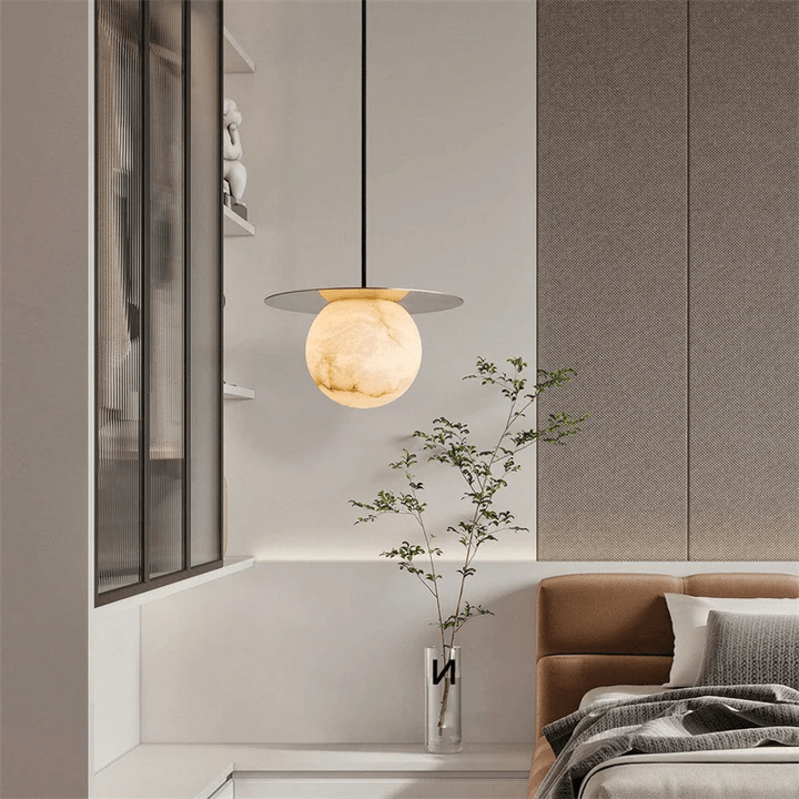 Culoud Spanish Alabaster Bedside Pendant - Camilalamps - CA - PEN256255