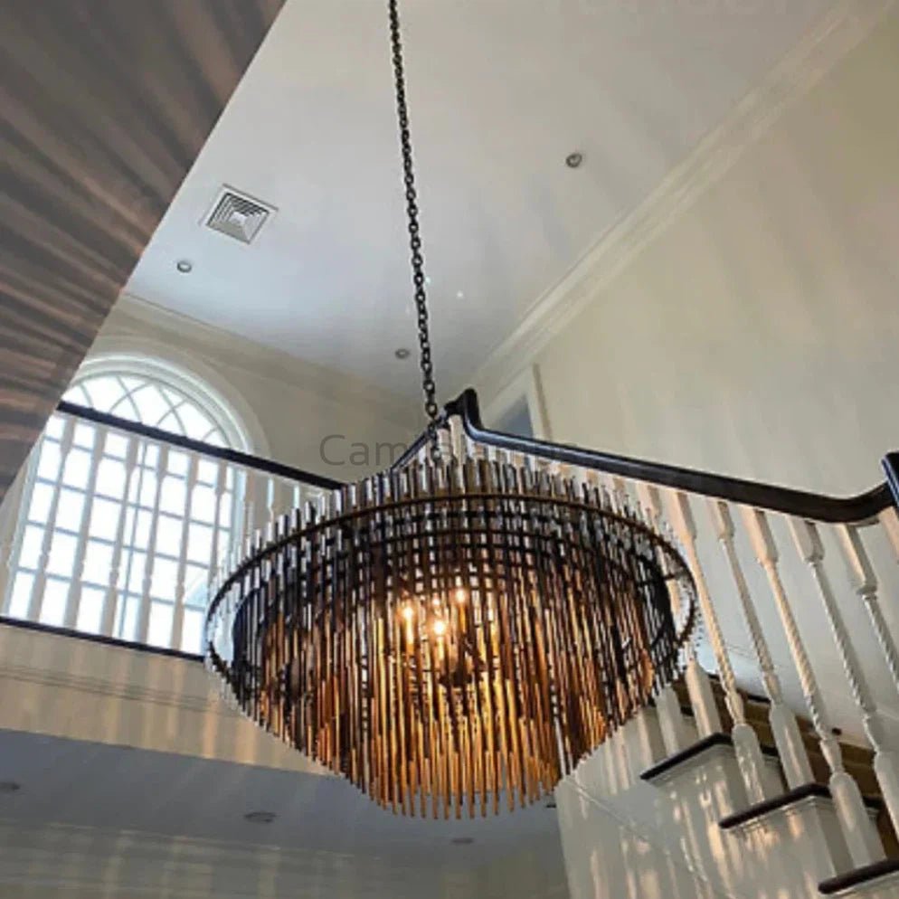Emila Burnished Brass Chandelier 24''32''42'' - Camilalamps - CA10071