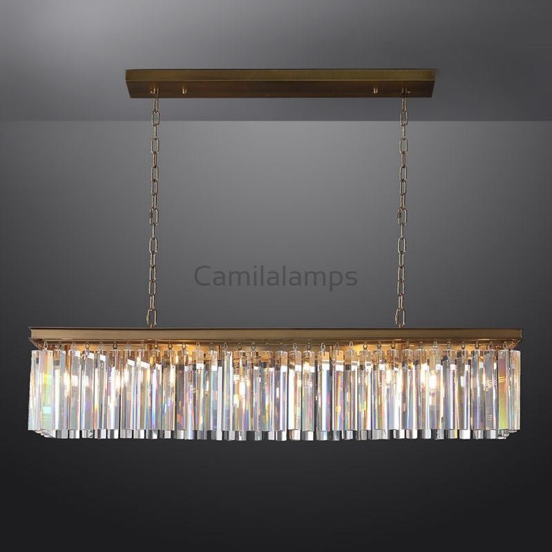 1920s Odaon Art Deco Rectangular Chandelier 40''49"59''72'' - Camilalamps - Ca-1aR2023-1R0447