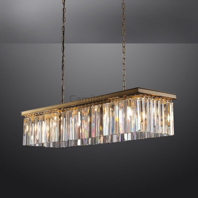 1920s Odaon Art Deco Rectangular Chandelier 40''49"59''72'' - Camilalamps - Ca-1aR2023-1R0447