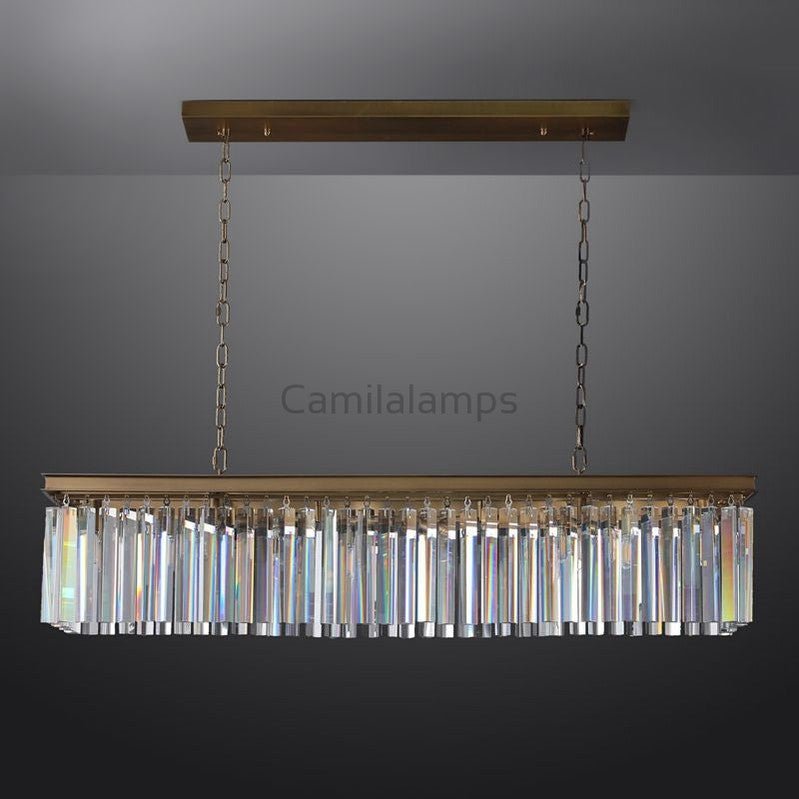 1920s Odaon Art Deco Rectangular Chandelier 40''49"59''72'' - Camilalamps - CA - AR2023 - R0447
