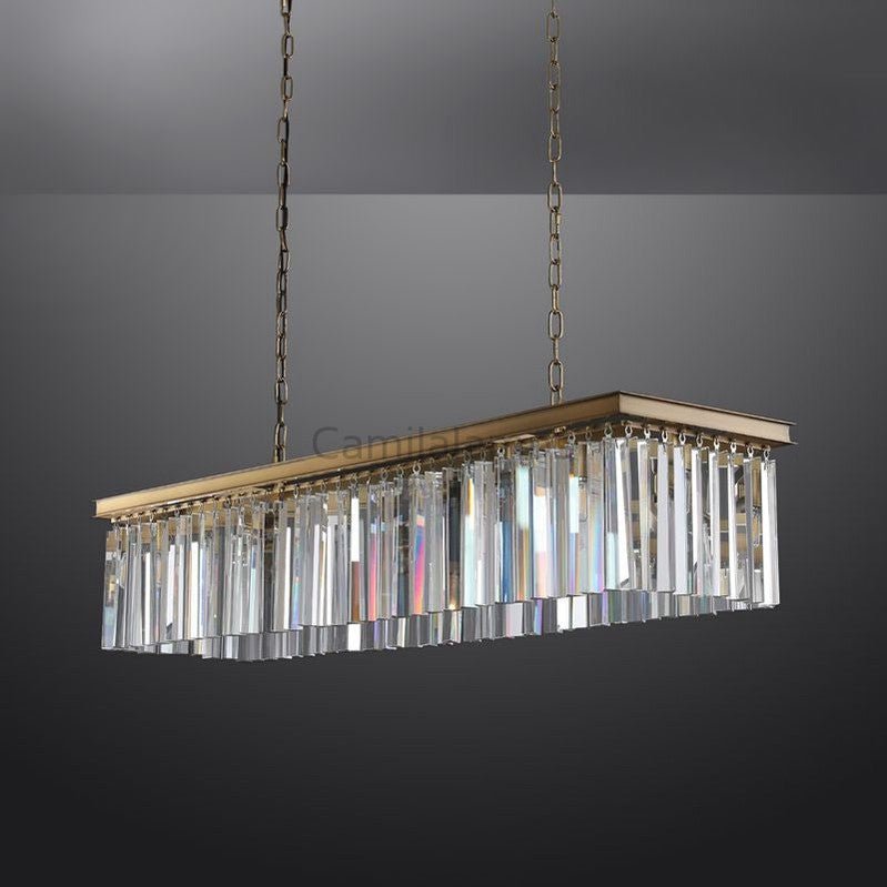 1920s Odaon Art Deco Rectangular Chandelier 40''49"59''72'' - Camilalamps - CA - AR2023 - R0447