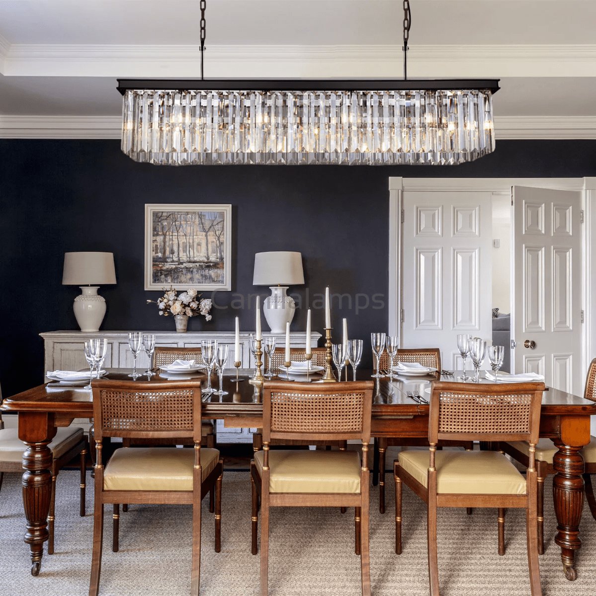 1920s Odaon Art Deco Rectangular Chandelier 40''49"59''72'' - Camilalamps - Ca-1aR2023-1R0447