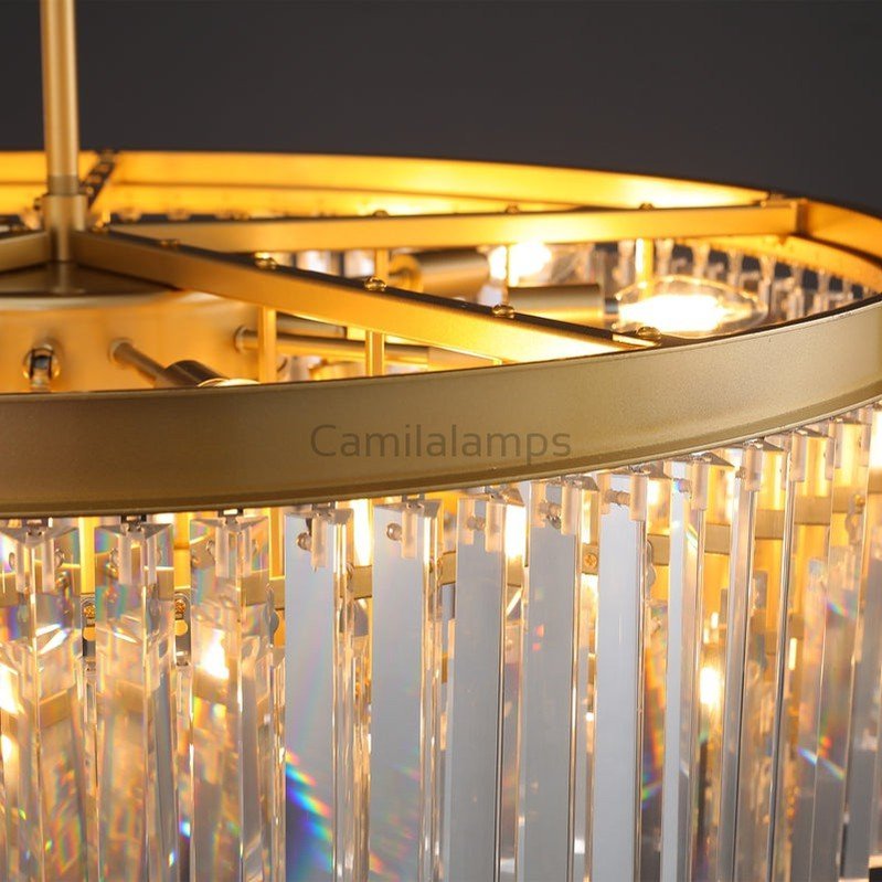 1920s Odaon Art Deco Round Chandelier 20"32''44'' - Camilalamps - Ca-1aR2023-1R0453