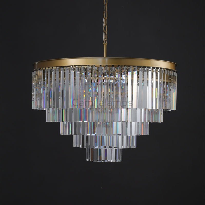 1920s Odaon Art Deco Round Chandelier 20"32''44'' - Camilalamps - CA - AR2023 - R0453