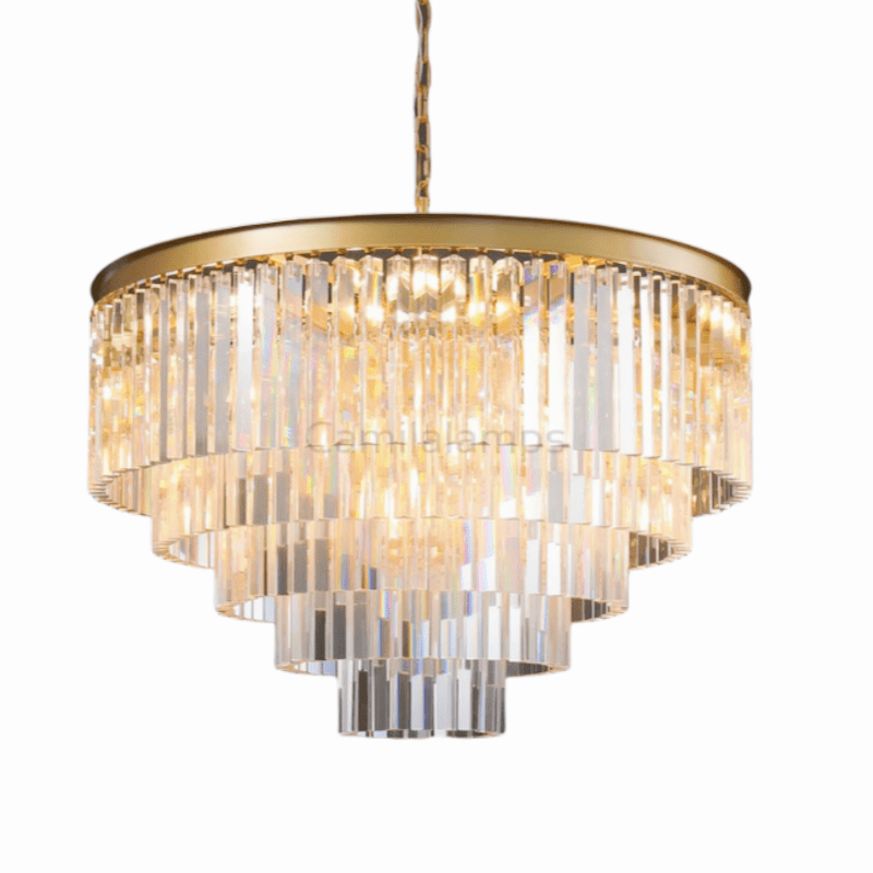 1920s Odaon Art Deco Round Chandelier 20"32''44'' - Camilalamps - Ca-1aR2023-1R0453