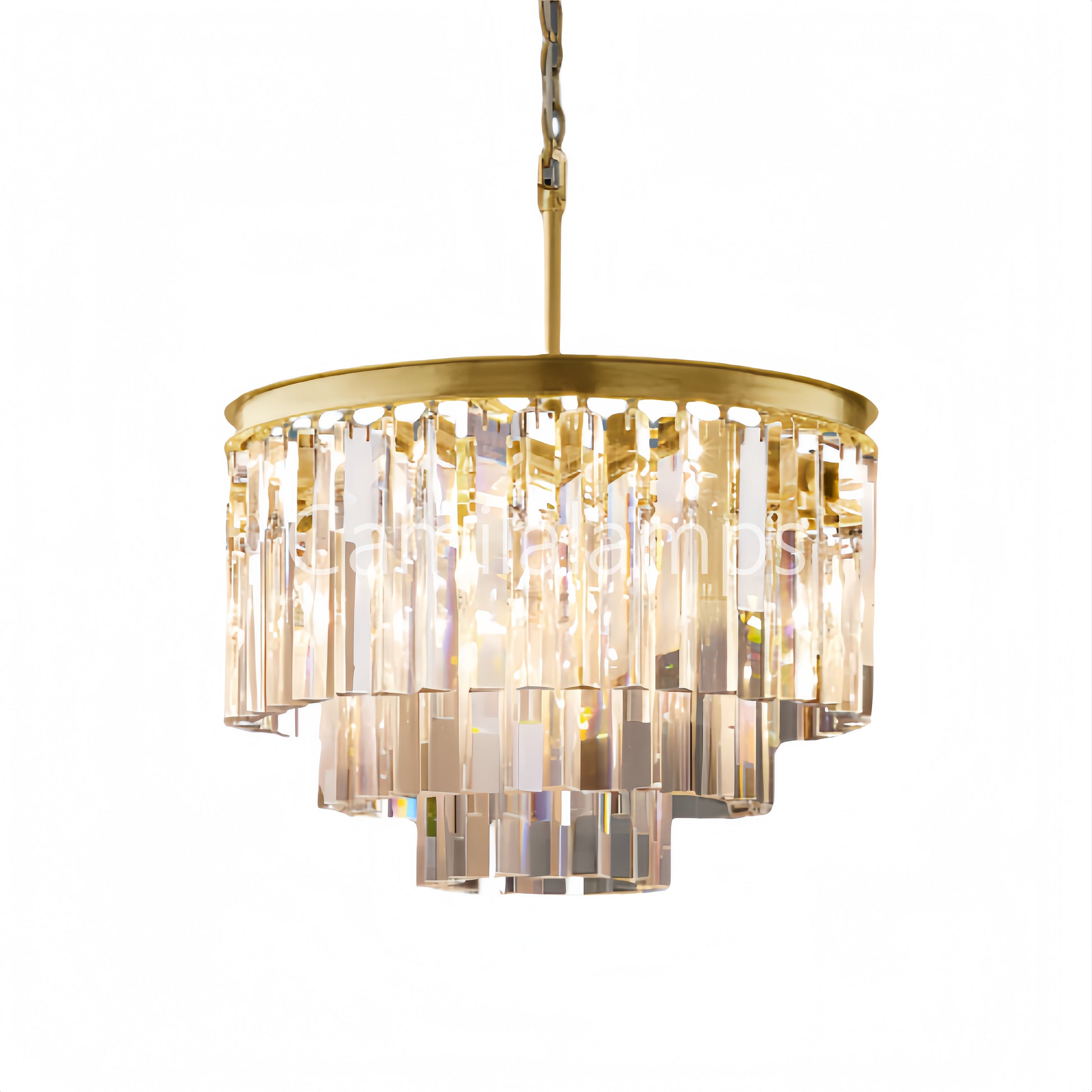 1920s Odaon Art Deco Round Chandelier 20"32''44'' - Camilalamps - Ca-1aR2023-1R0453