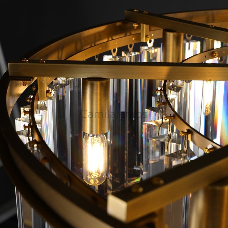 1920s Odaon Art Deco Round Chandelier 20"32''44'' - Camilalamps - CA - AR2023 - R0453