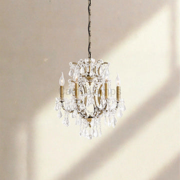 19th C. Rococa Iron & Crystal Round Chandelier 18‘’ - Camilalamps - CA-ROCO-18Round-1