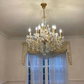 19th C. Rococa Iron & Crystal Round Chandelier 28