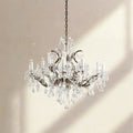 19th C. Rococa Iron & Crystal Round Chandelier 33
