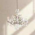 19th C. Rococa Iron & Crystal Round Chandelier 33