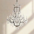19th C. Rococa Iron & Crystal Round Chandelier 40