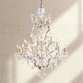 19th C. Rococa Iron & Crystal Round Chandelier 40