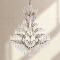 19th C. Rococa Iron & Crystal Round Chandelier 60