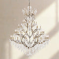 19th C. Rococa Iron & Crystal Round Chandelier 60