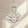 19th C. Rococa Iron & Crystal Round Chandelier 60