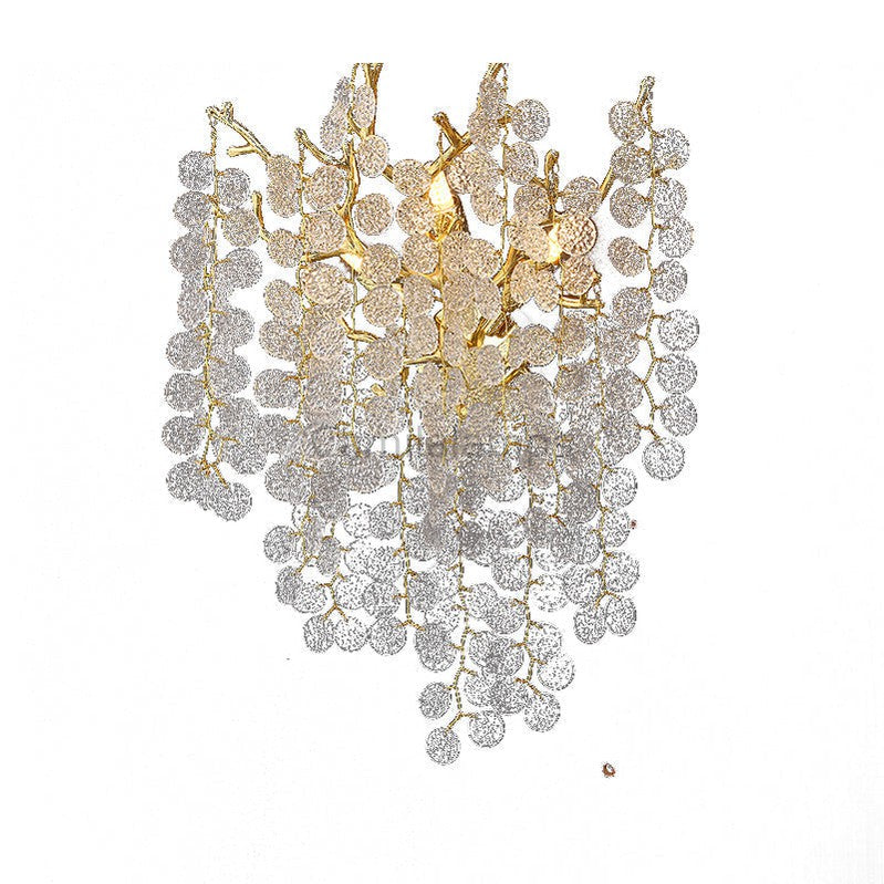 Kevin Elspeth Modern Round Gold Clear Crystal  Wall Sconce For Bedroom Wall Light Fixtures Kevinstudiolives   