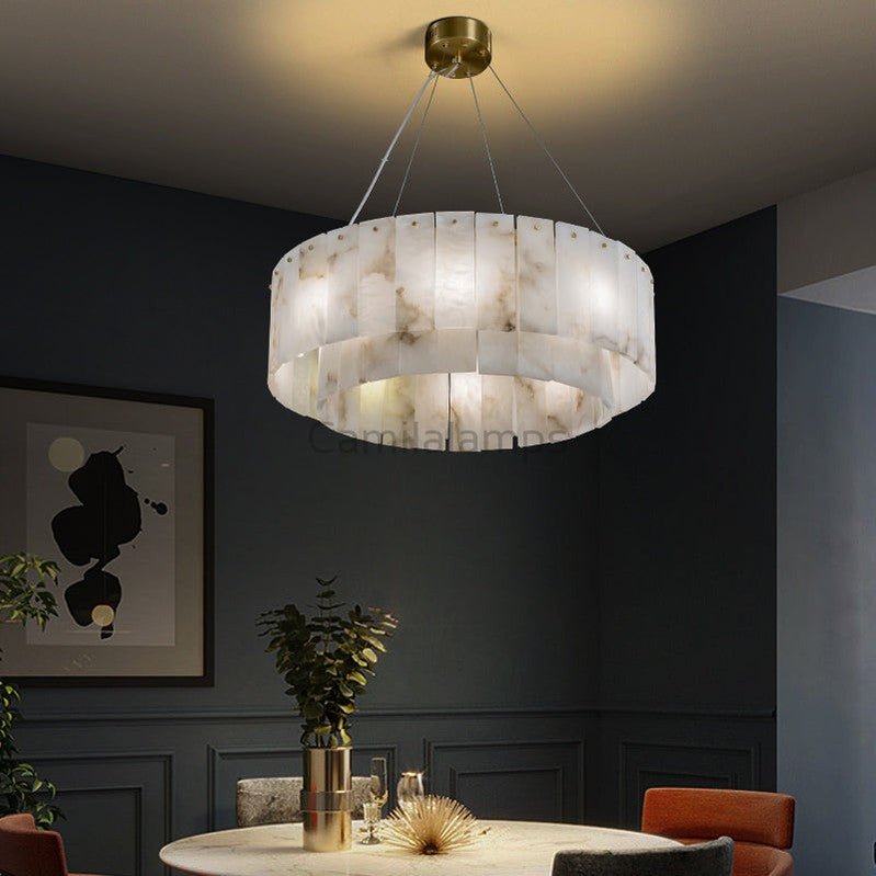 Nicasia Handcrafted Alabaster Round Chandelier - Camilalamps - CAM - Ni - 01