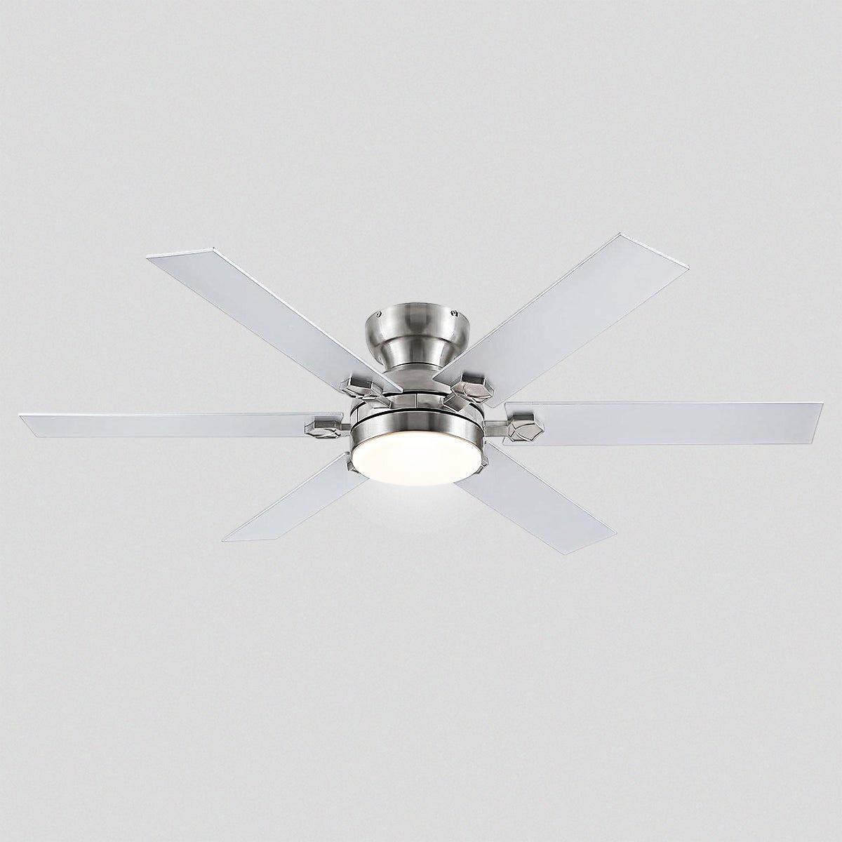 Modern Flush Mount Fans Light Ceiling Fans with Lights Black Low Profile Ceiling Fans 52“ - Camilalamps - CA - CFWL - 020