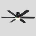 Modern Flush Mount Fans Light Ceiling Fans with Lights Black Low Profile Ceiling Fans 52“ - Camilalamps - CA - CFWL - 020