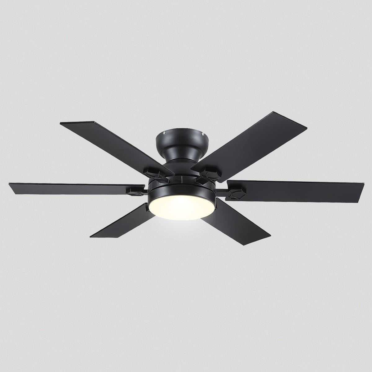 Modern Flush Mount Fans Light Ceiling Fans with Lights Black Low Profile Ceiling Fans 52“ - Camilalamps - CA - CFWL - 020