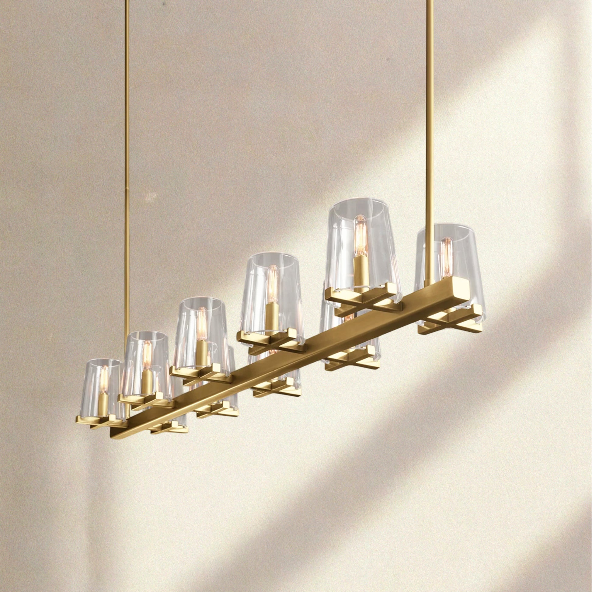 Paricia Glass Linear Chandelier 49", 60” - Camilalamps - CAM1583