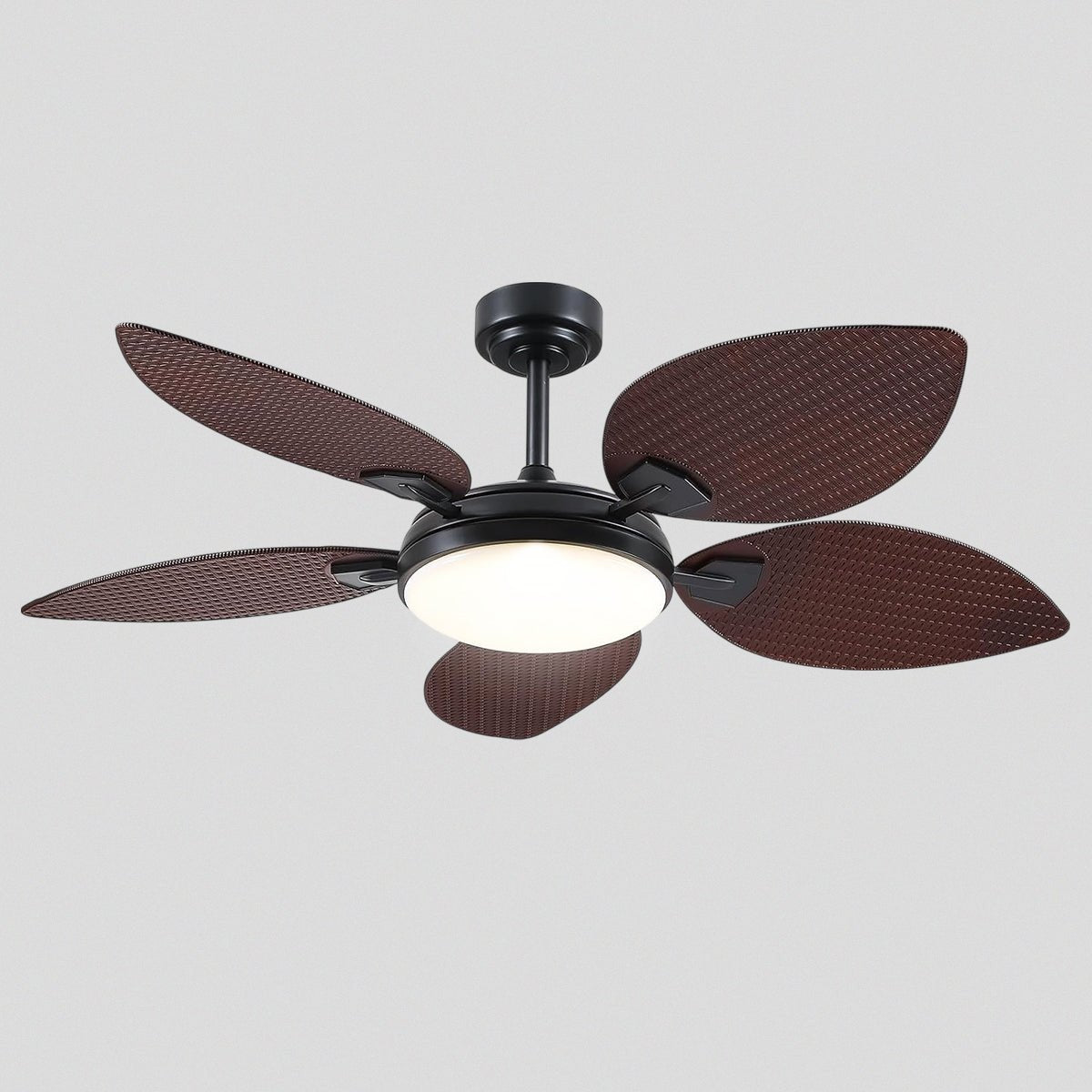 Ceiling Fans with Lights Palm Leaf Ceiling Fan for Patios Porch 6 Speeds, Reversible 52" - Camilalamps - CA - CFWL - 003
