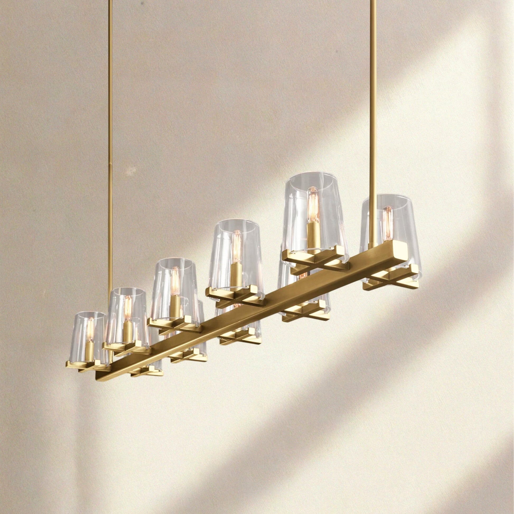 Paricia Glass Linear Chandelier 49", 60” - Camilalamps - CAM1583