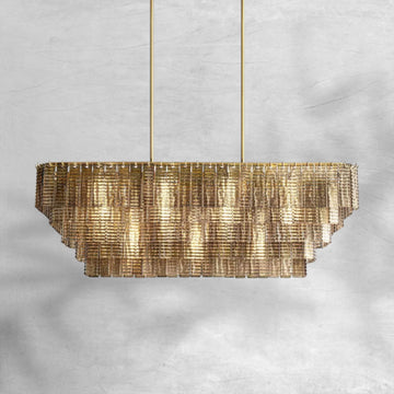 Sirena Smoke Glass Rectangle Chandelier 59" - Camilalamps - CA-VI2023-C1354