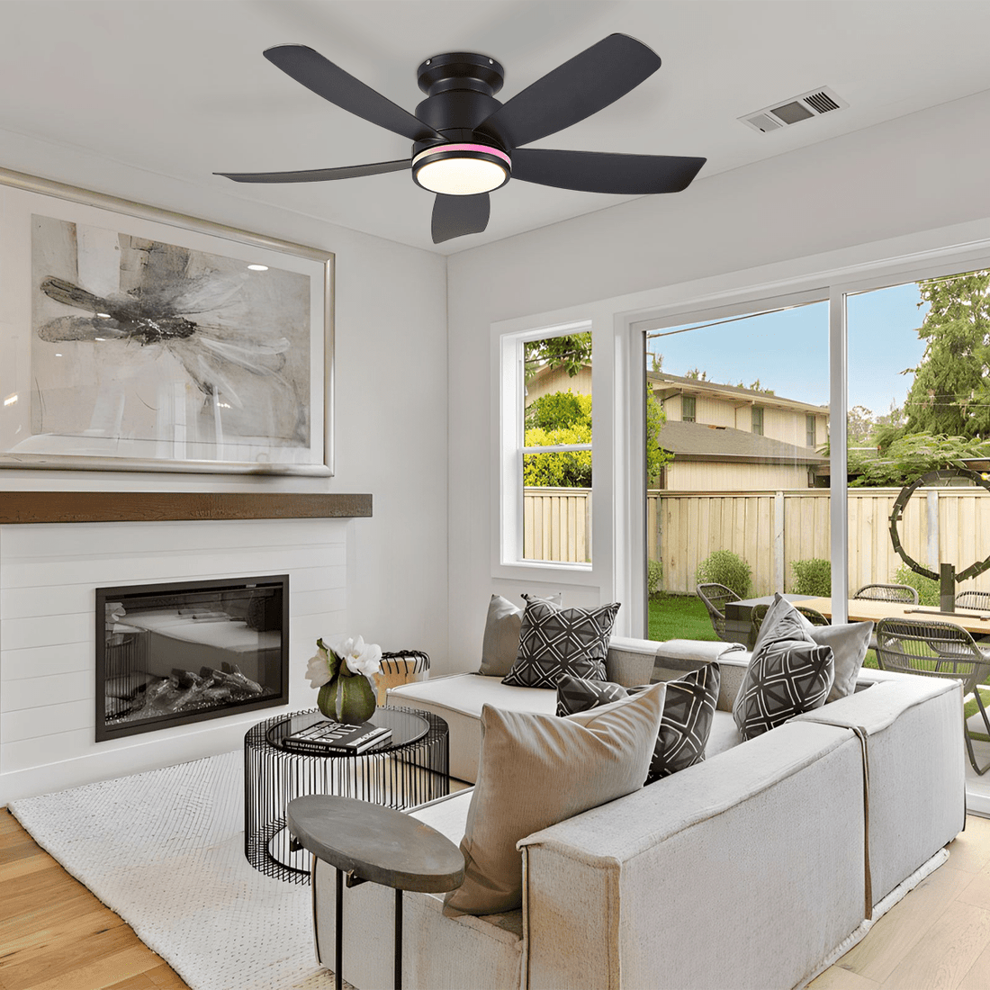 RGB Recessed remote control ceiling fan light 41" - Camilalamps - CA - 8233 - 41CRG - 5D
