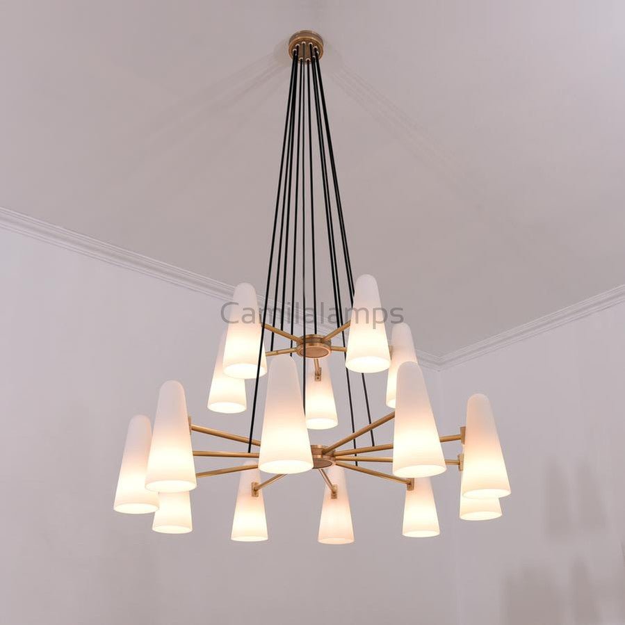 2 - Tier White Porcelain Round Chandelier - Camilalamps - CA - C - 14