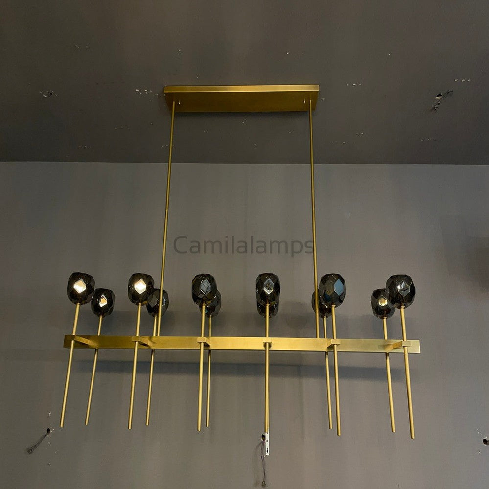 Bille Clear Cristal Linear Chandelier 48"