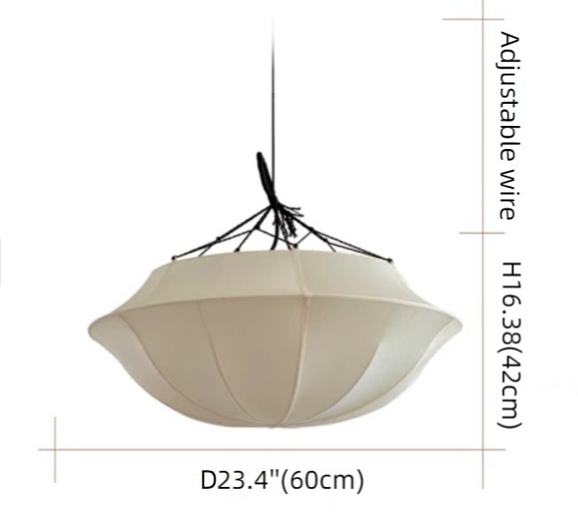 Vintage French Style Cream White Silk Umbrella Chandelier - Camilalamps - CA - CH2563017