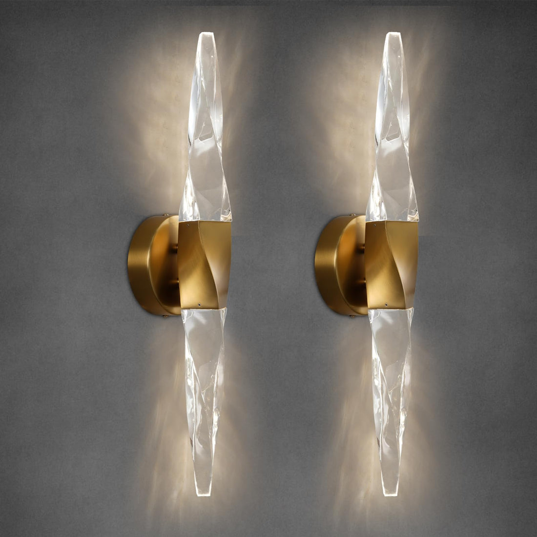 20.8" Black Crystal Wall Sconce, K9 Crystal Wall Light Fixture, Dimmable LED Bathroom Vanity Lighting for Bedroom, Hallway, Living Room - Camilalamps - B0FL6VQVW1