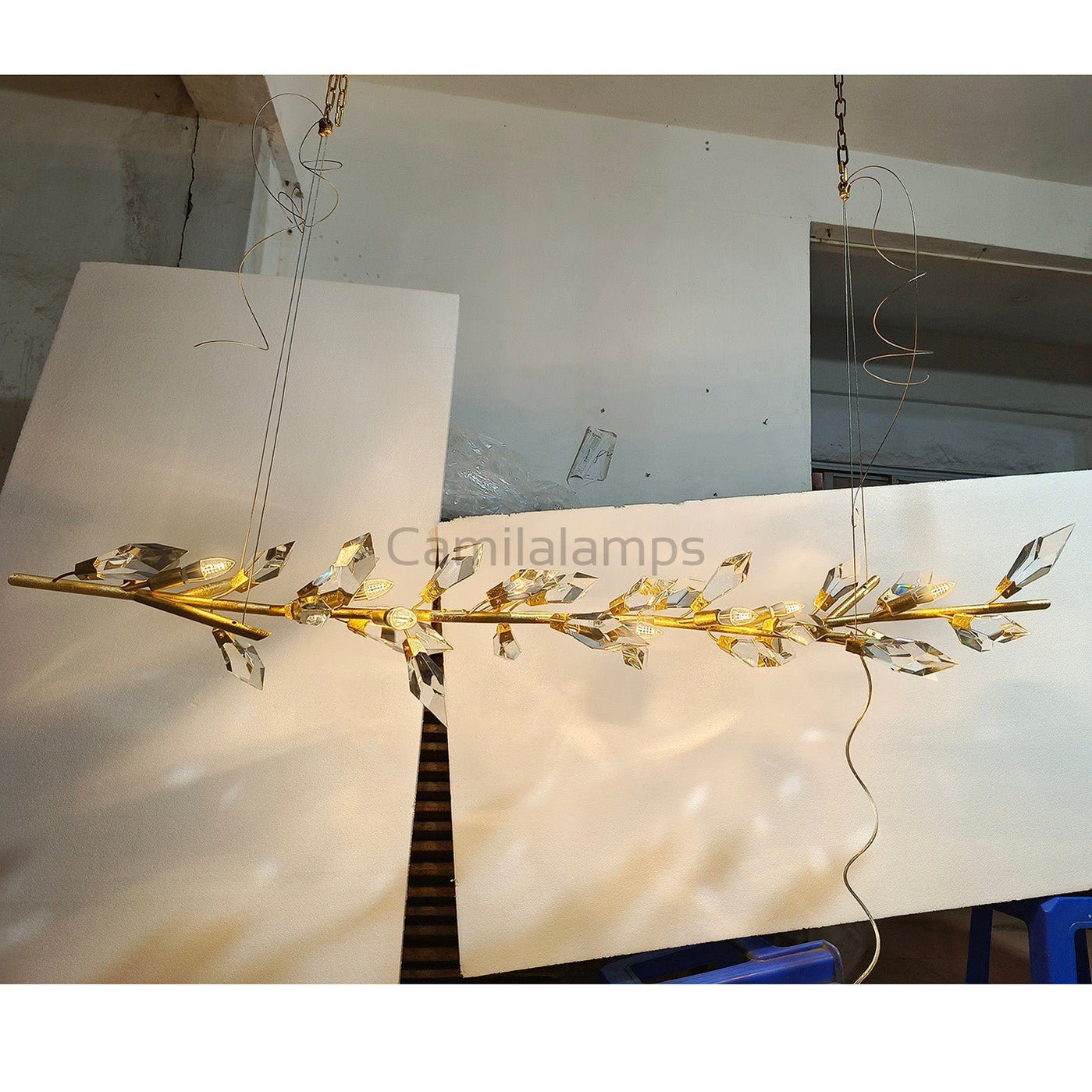 21026L3 72" Linear Crystal chandelier - Camilalamps - CA - K1036