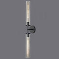Black Brass Glass Double Wall Sconce Set 30