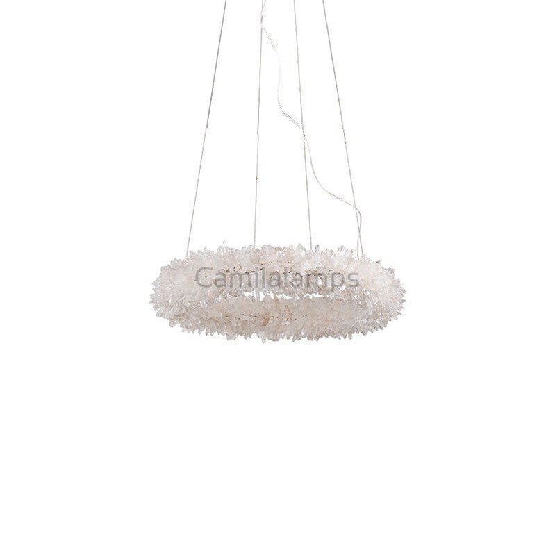 Small Round Luxury Rock Crystal Chandelier 23.6" D - Camilalamps - SID - 1002