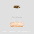 24 - 47 Inch Round Clear Geode Quartz Crystal Ring Modern Chandelier for Living Room - Camilalamps - CA - 47 - 1041 - 005