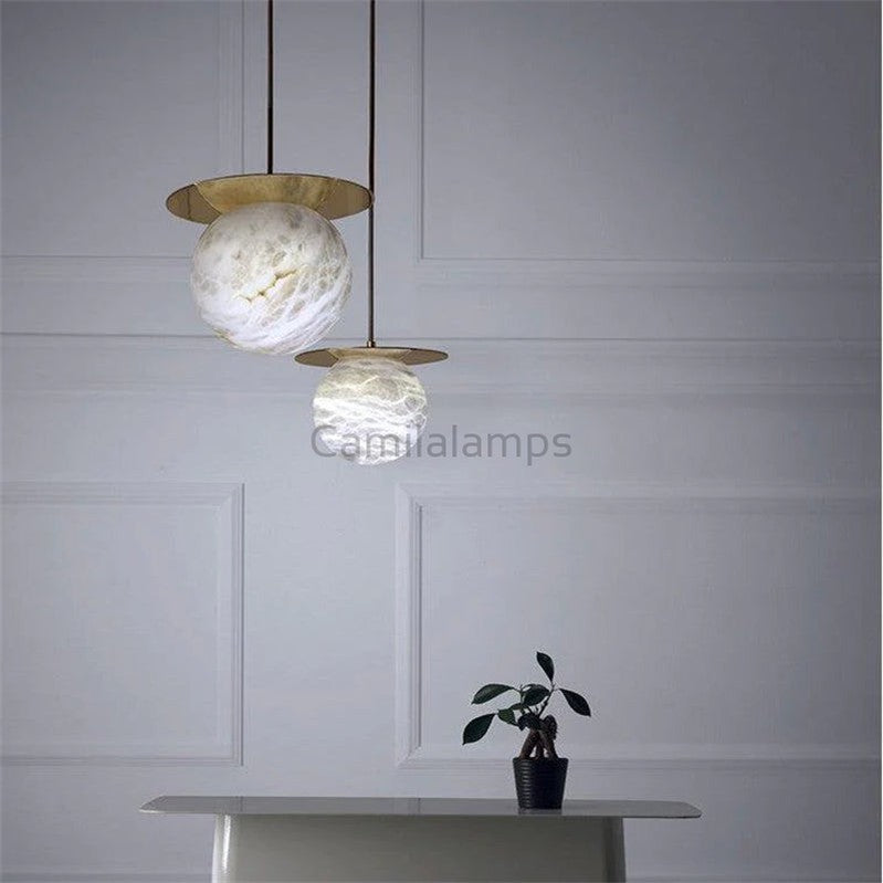 Kevin Boris Spanish Alabaster Bedside Pendant Pendant Light Kevinstudiolives SMALL  