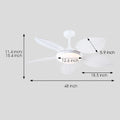 Ceiling Fan Palm Leaf Ceiling Fan 6 Speeds Reversible Ceiling Fans with Lights 48