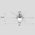 Modern Flush Mount Fans Light Ceiling Fans with Lights Black Low Profile Ceiling Fans 52“ - Camilalamps - CA - CFWL - 019