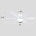 Modern Flush Mount Fans Light Ceiling Fans with Lights Black Low Profile Ceiling Fans 52“ - Camilalamps - CA - CFWL - 018