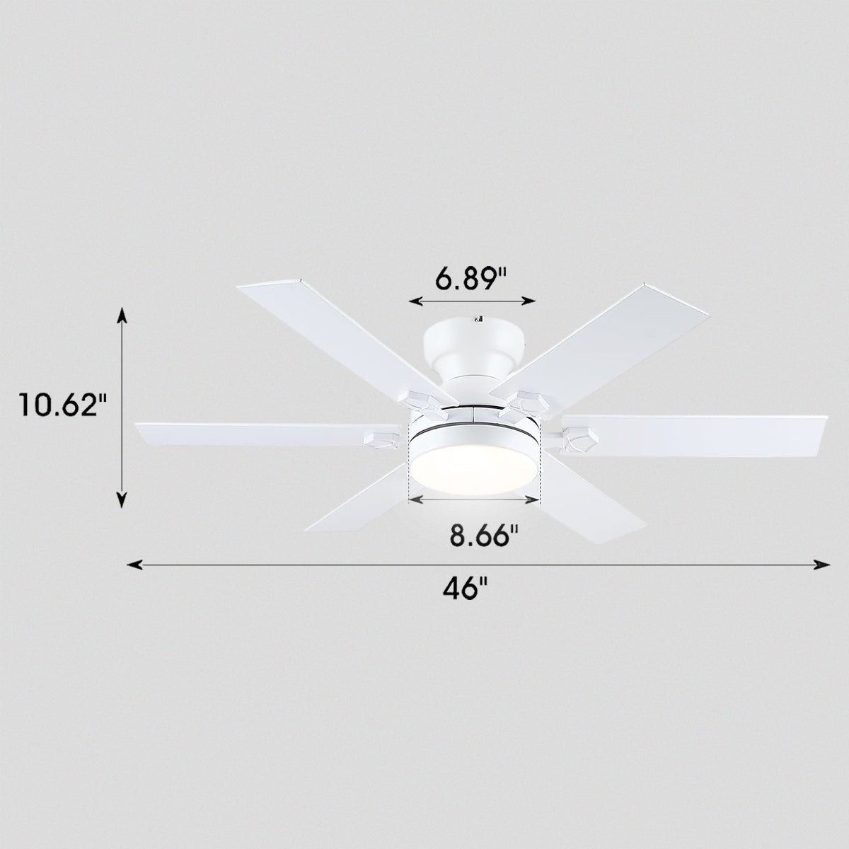 Modern Flush Mount Fans Light Ceiling Fans with Lights Black Low Profile Ceiling Fans 52“ - Camilalamps - CA - CFWL - 018