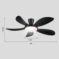Modern LED Ceiling Fans Low Profile Ceiling Fans with Lights 6 Speeds 48