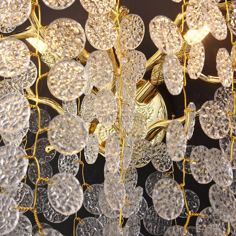 Kevin Elspeth Modern Round Gold Clear Crystal  Wall Sconce For Bedroom Wall Light Fixtures Kevinstudiolives   